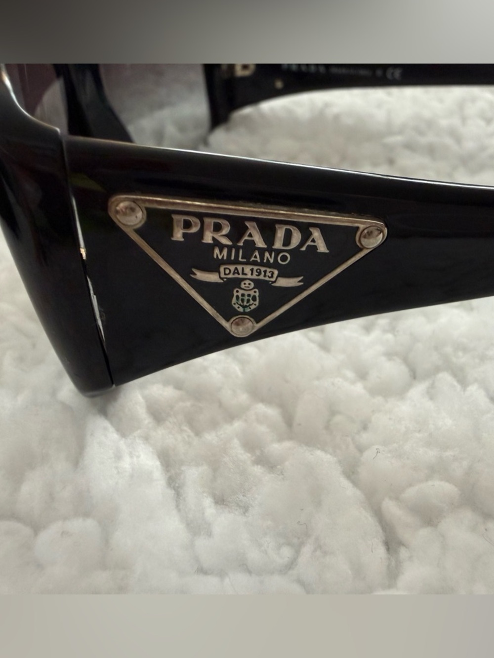 Prada Black Logo Triangle Arm Sunglasses - Picture 4 of 8